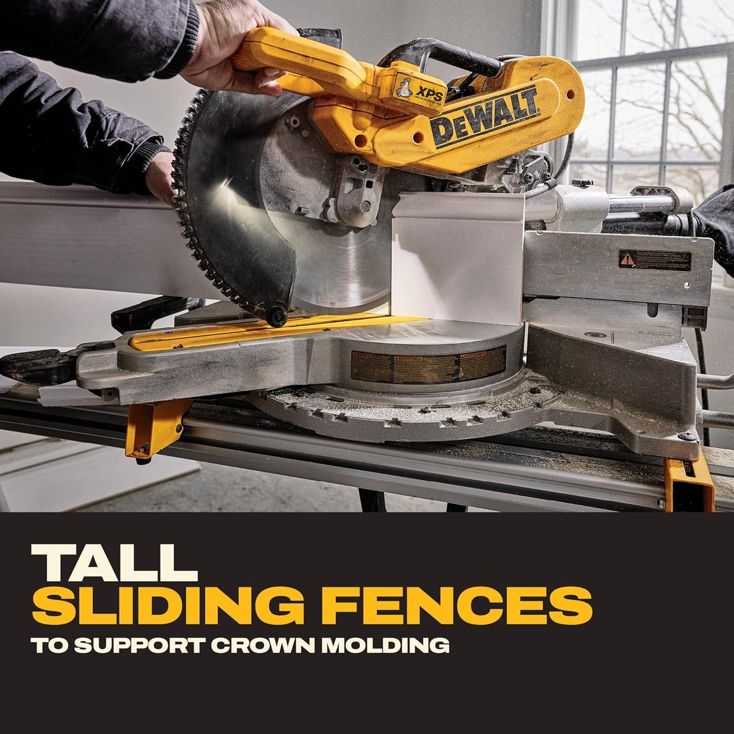 DEWALT Miter Saw, 12-inch Double Bevel Sliding Compound Miter Saw with XPS LED Shadow Light System, Includes Blade Wrench, Material Clamp and Dust Bag (DWS780)