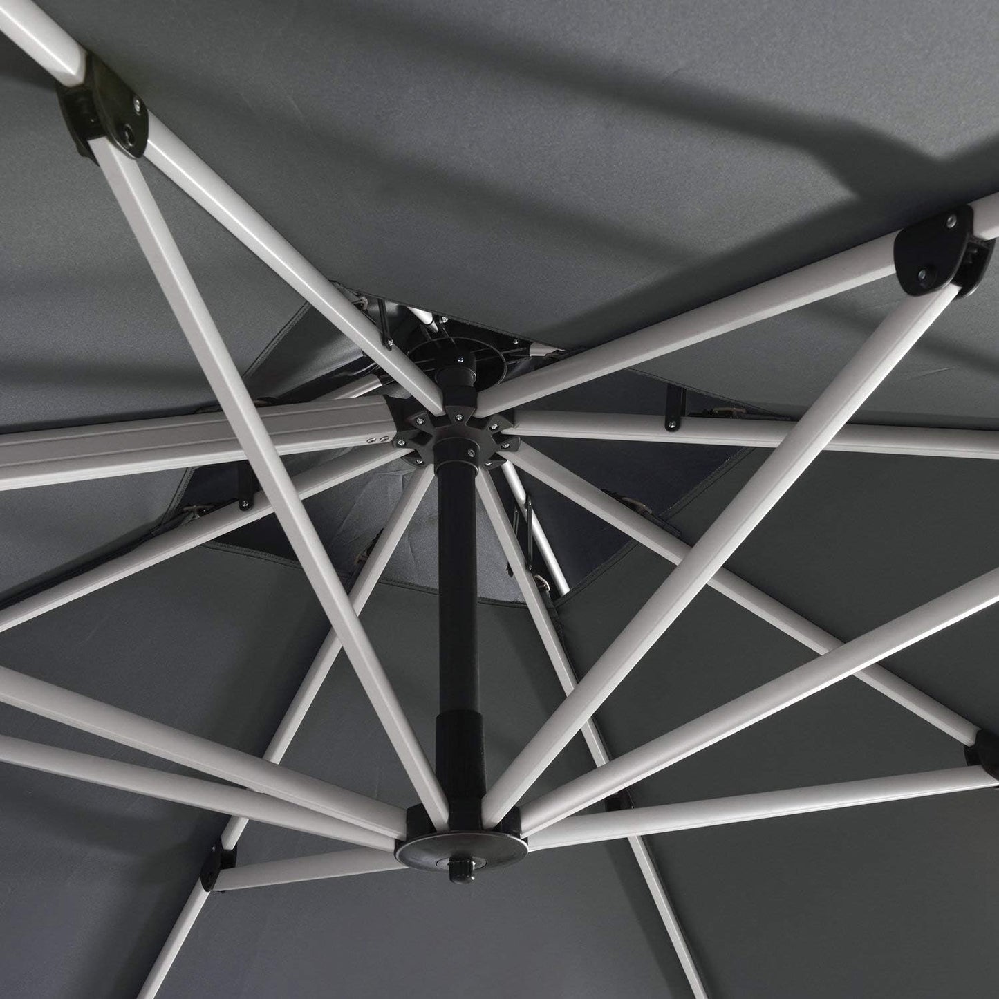 PURPLE LEAF 10ft Patio Umbrella Outdoor Square Umbrella Large Cantilever Umbrella Windproof Offset Heavy Duty Sun for Garden Deck Pool Patio, Grey
