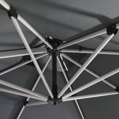 PURPLE LEAF 10ft Patio Umbrella Outdoor Square Umbrella Large Cantilever Umbrella Windproof Offset Heavy Duty Sun for Garden Deck Pool Patio, Grey