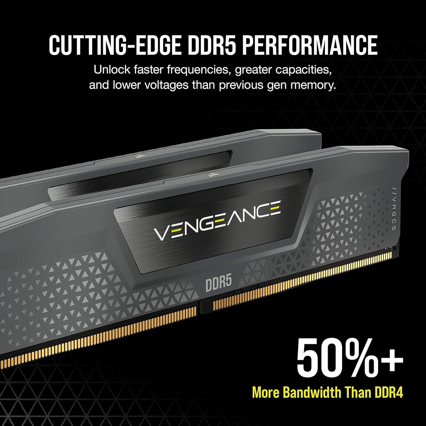 CORSAIR Vengeance DDR5 RAM 32GB (2x16GB) Up to 6000MHz CL36-44-44-96 1.35V AMD EXPO Intel XMP 3.0 Computer Memory – Grey (CMK32GX5M2E6000Z36)