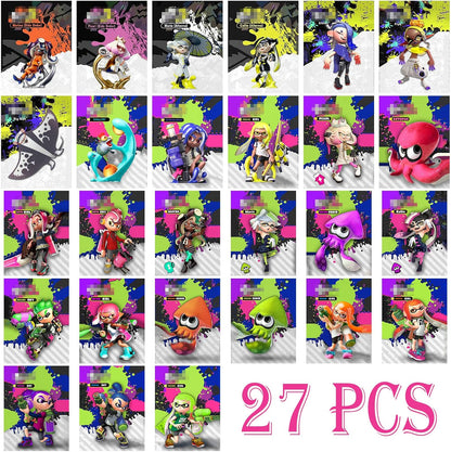 27Pcs NFC Mini Cards for Splat 3&2: Complete Set of 27 Unique Collectible Cards, Includes All Idols (Deep Cut, Off The Hook, Squid Sisters)