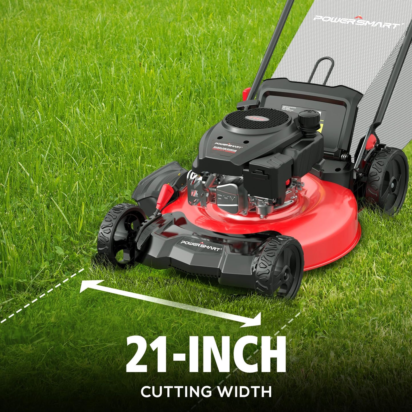 POWERSMART EasyGlide 21-Inch Gas Lawn Mower - 3-in-1 144cc