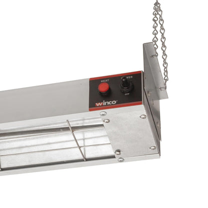 Winco ESH-60, 60-Inch Electric Strip Heater, 1400W, 12A, Commercial Grade Infrared Food Warmer, Pass-Through Stations Heating, ETL,Silver