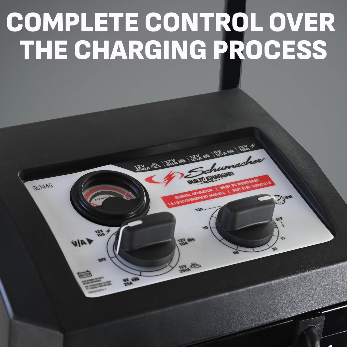 SCHUMACHER ELECTRIC Wheeled Manual 10A Car Battery Charger & Starter