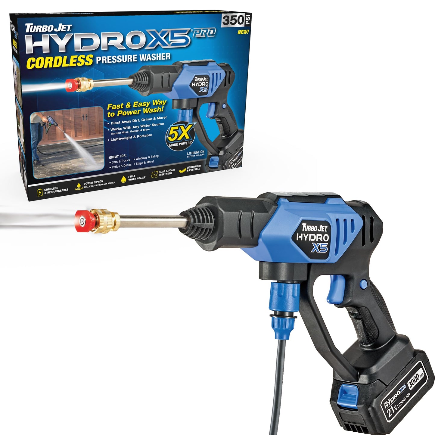 ONTEL Turbo Jet HydroX5 Pro Portable Pressure Washer