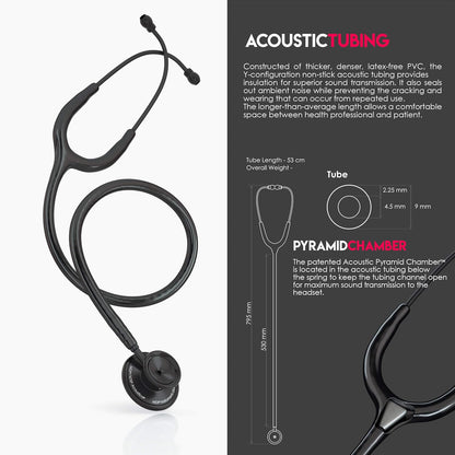 MDF Instruments, Acoustica Lightweight Stethoscope for Doctors, Nurses, Students, Home Health Use, Adult, Dual Head, White Tube, Pink Pinkore Chestpiece-Headset, MDF747XPPO29