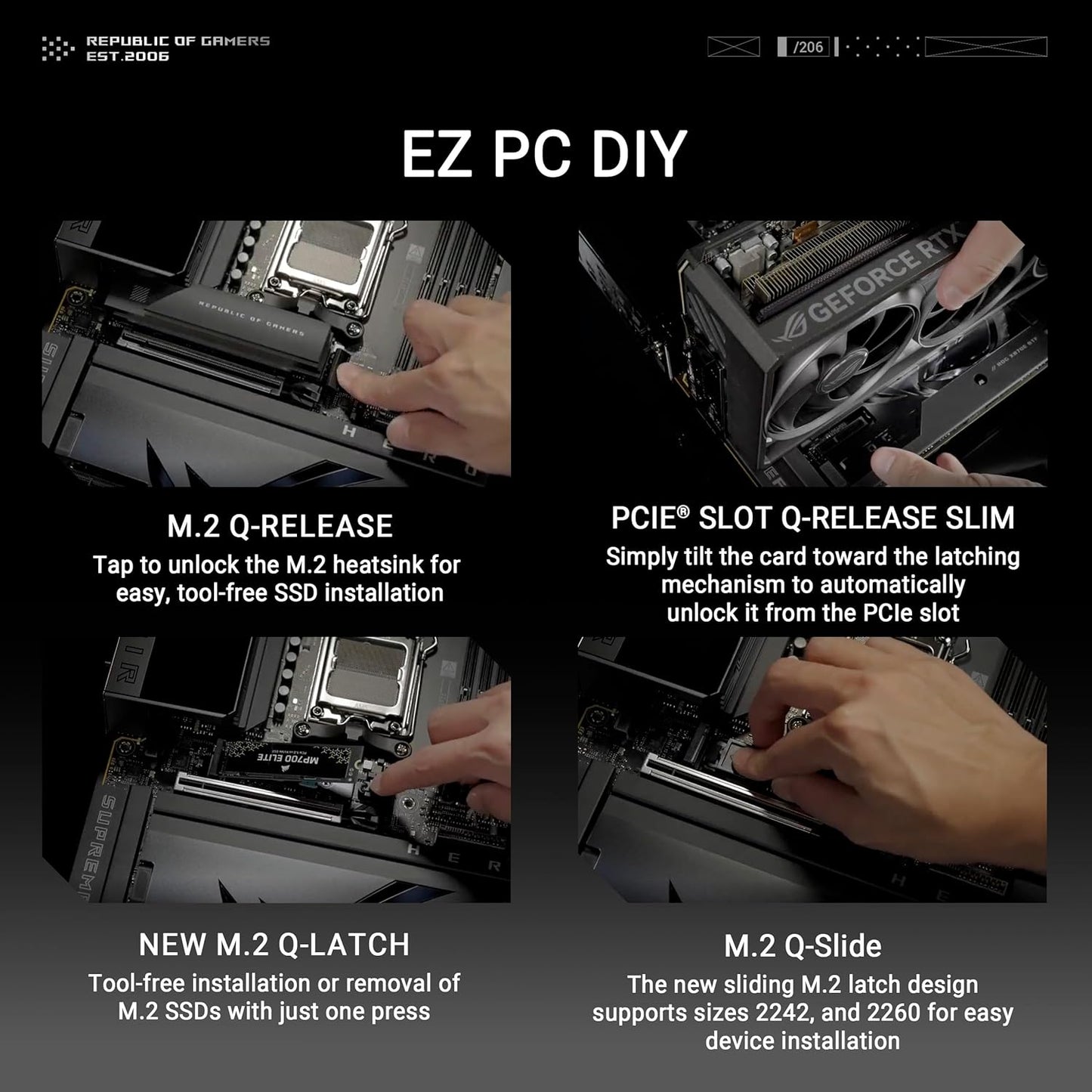 ROG Crosshair X870E Hero BTF AMD ATX Board with Hidden-Connector Design & high-Power GPU Slot for Clean Cable Management, 18+2+2 Power, DDR5, WiFi 7, 5X M.2, PCIe 5.0, USB4, Advanced AI PC Ready