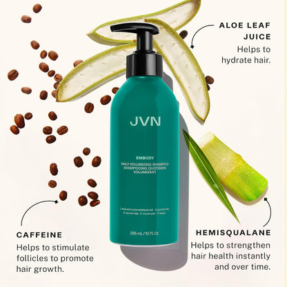 JVN Embody Volumizing Shampoo and Nurture Hydrating Conditioner Duo, 20 fl oz, Increases Body and Fullness, Moisturizing Conditioner for Dry Hair, Silicone and Sulfate-Free, Haircare for Women and Men