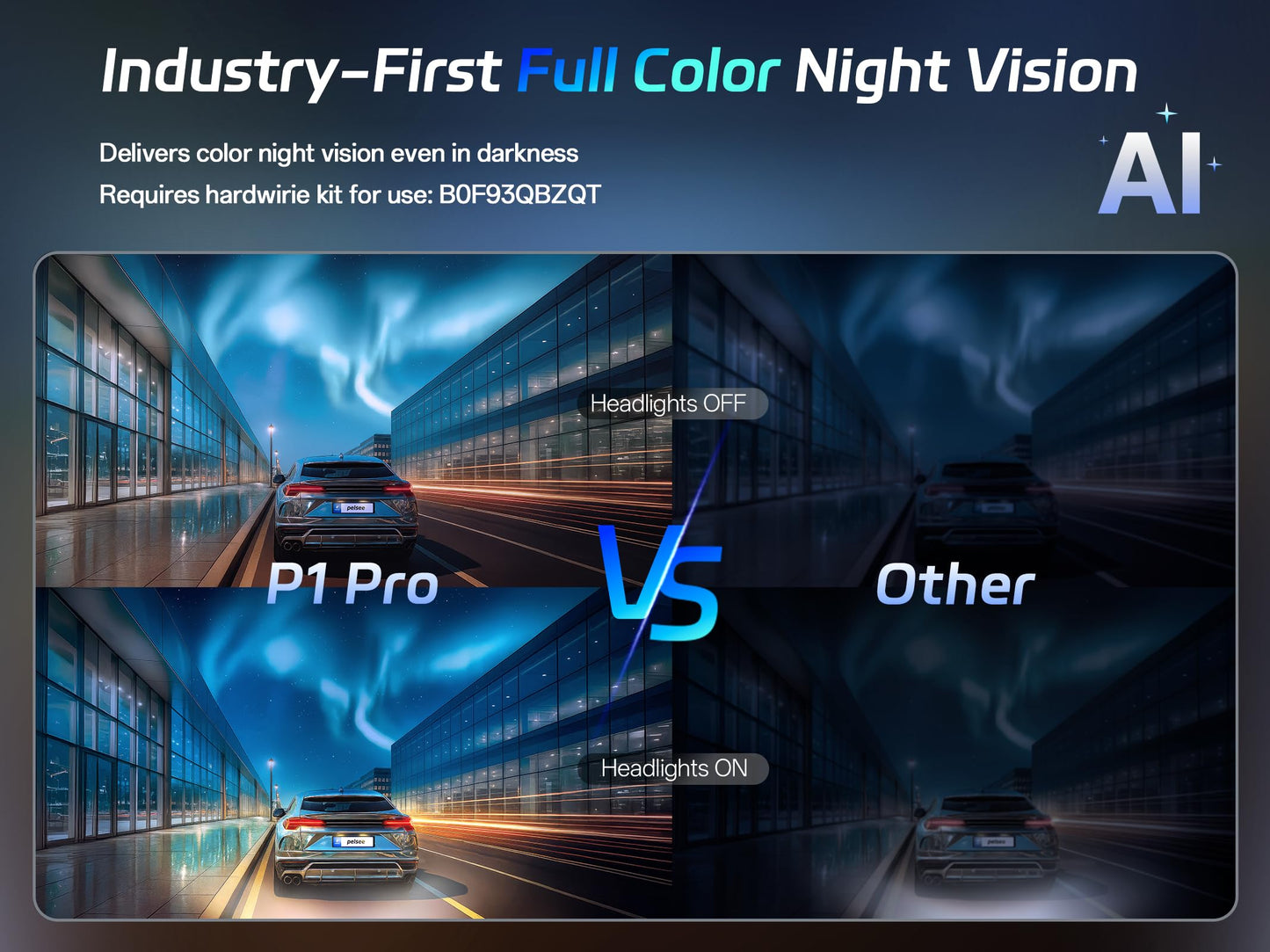PELSEE P1 Pro 4K Dual Dash Cam with Night Vision & GPS