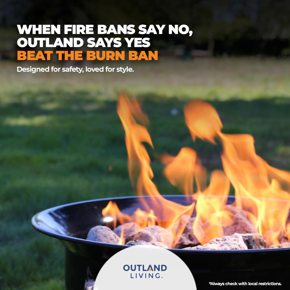 OUTLAND LIVING Portable Propane Fire Pit 19" 58,000 BTU Smokeless