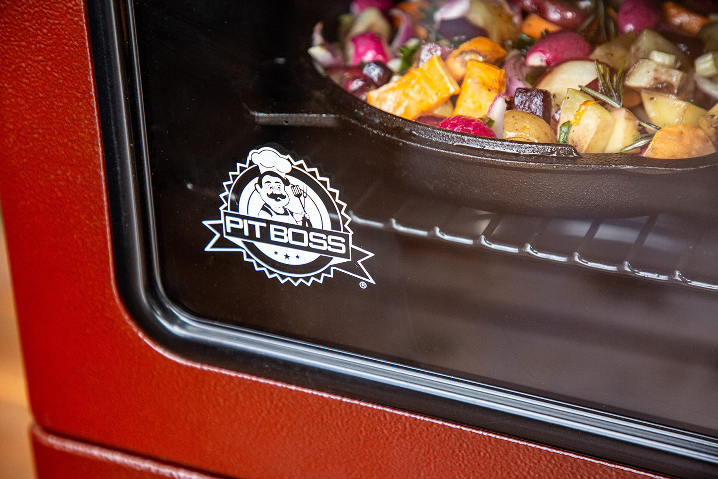 PIT BOSS 3-Series Gas Vertical Smoker - Red Hammertone 10773