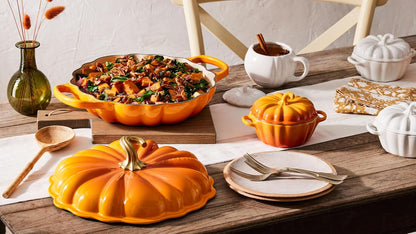 Le Creuset Enameled Cast Iron Figural Pumpkin Braiser, 2.75 qt., White