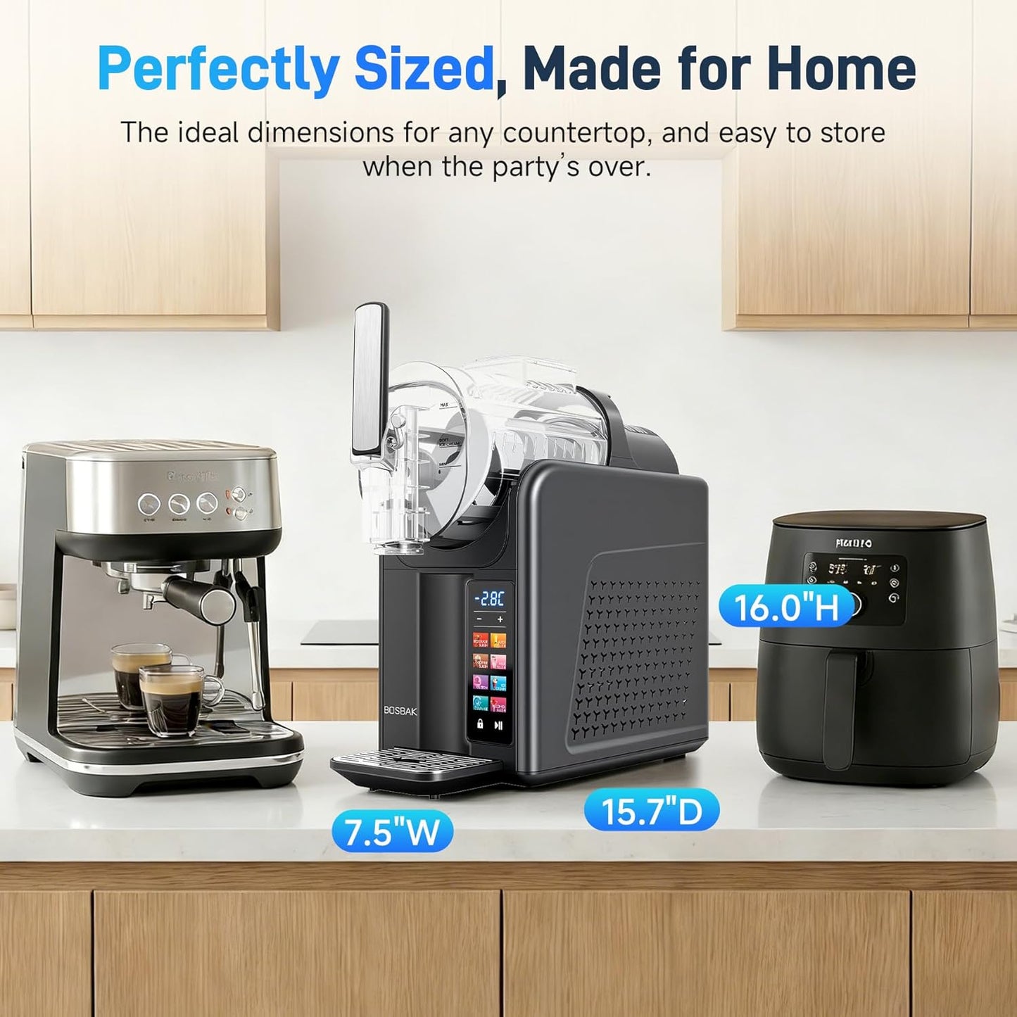 2L Slushie Machine & Soft Serve Ice Cream Machine for Home Use, 6-IN-1 Presets for Slushy, Frozen Drink, MilkShake, Margaritas, Frappés and More Frozen Dessert Maker, No Ice Needed, Black