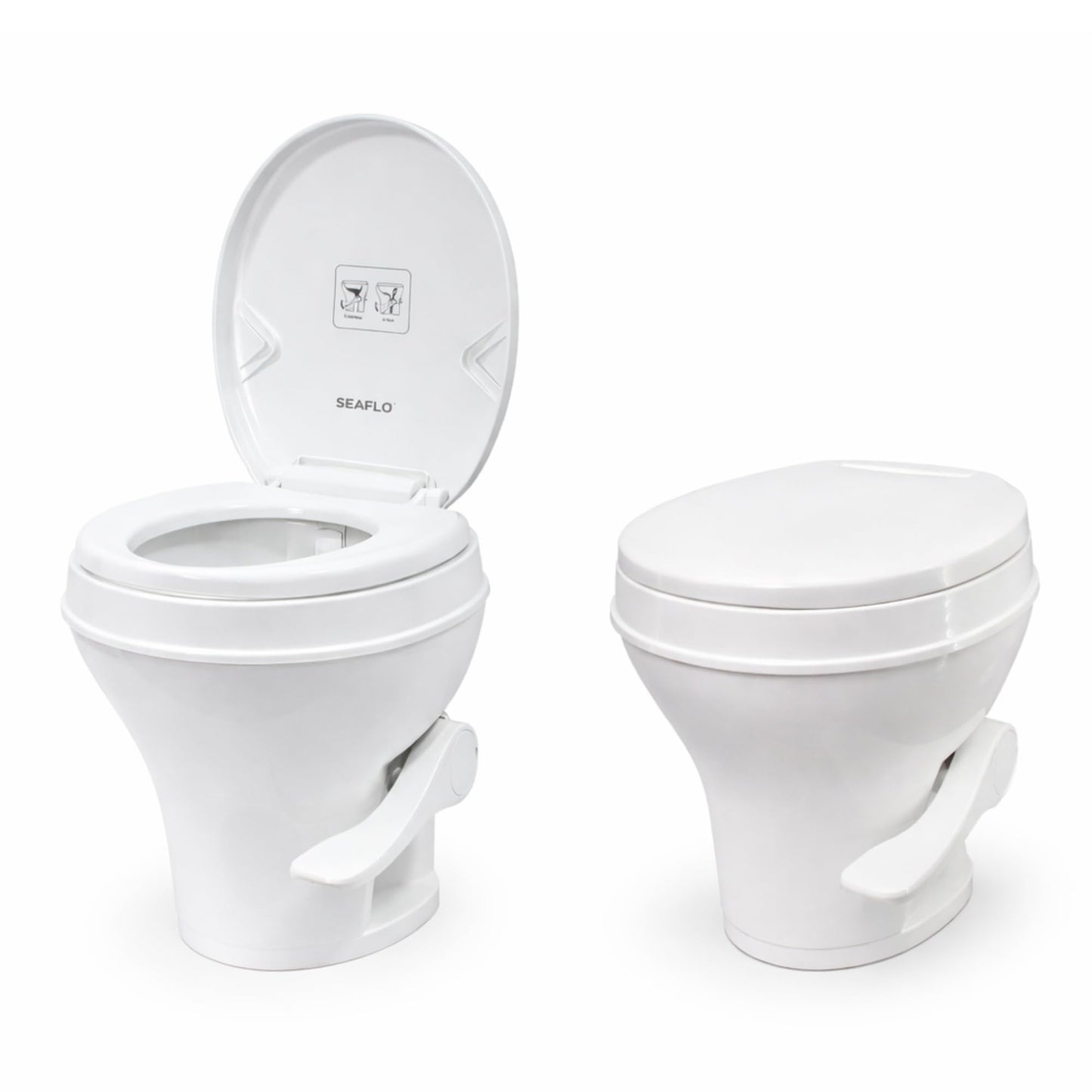 SEAFLO RV Toilet - Residential Height, Gravity Flush, Soft Close