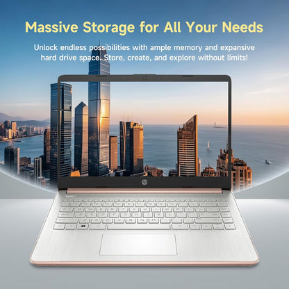 HP 14 inch Student Laptop Office 365, Quad-Core Processor(Beat i3-1115G4), 16GB RAM 256GB Storage (128GB UFS+128GB SD Card), Laptop for College Students and Business Home with Wi-Fi 6 HD Webcam Win11