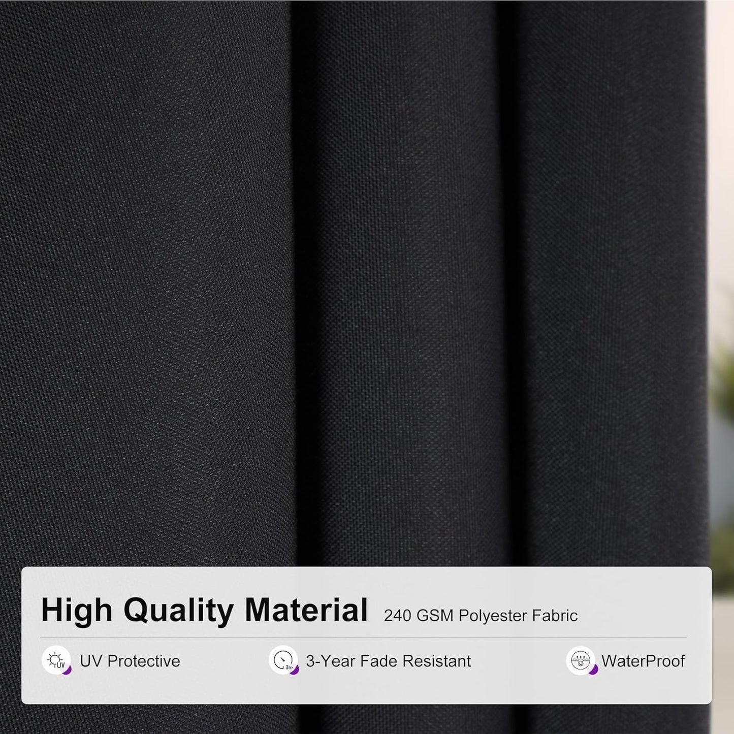 PURPLE LEAF 9' X 12' Patio Umbrella with Lights Outdoor Rectangle Cantilever Umbrella Solar Powered LED with 360-degree Rotation for Garden Deck Pool Patio, Black