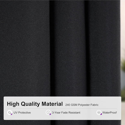 PURPLE LEAF 9' X 12' Patio Umbrella with Lights Outdoor Rectangle Cantilever Umbrella Solar Powered LED with 360-degree Rotation for Garden Deck Pool Patio, Black