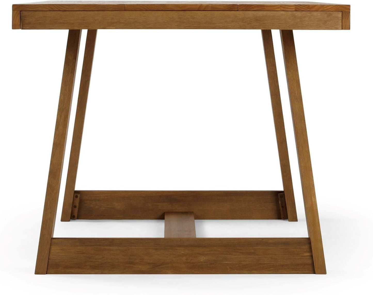 Plank+Beam 72 Inch Farmhouse Dining Table, Solid Wood Rustic Kitchen Table, Large Wooden Rectangular Dinner Table for Dining Room, Home Office, Living Room Furniture, Easy Assembly, Pecan Wirebrush