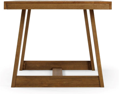Plank+Beam 72 Inch Farmhouse Dining Table, Solid Wood Rustic Kitchen Table, Large Wooden Rectangular Dinner Table for Dining Room, Home Office, Living Room Furniture, Easy Assembly, Pecan Wirebrush