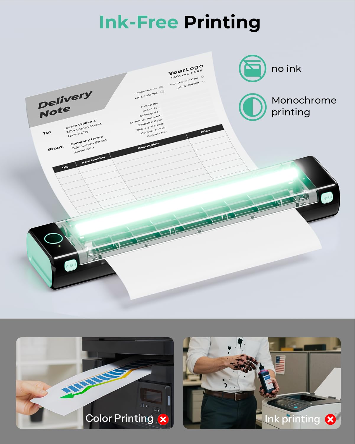 PHOMEMO Portable Wireless Bluetooth Thermal Printer for Travel