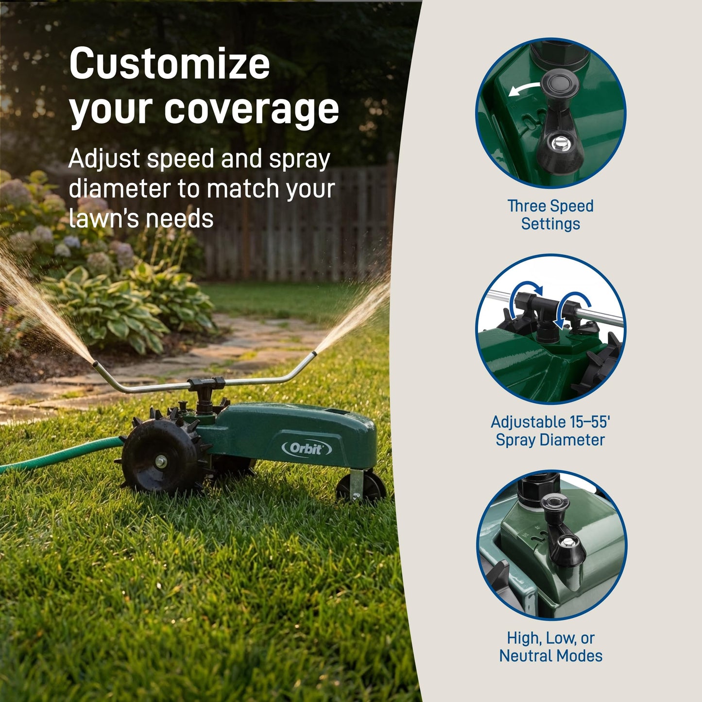 ORBIT Traveling Tractor Water Sprinkler System