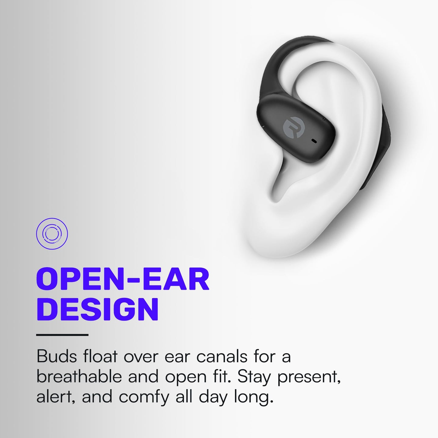 RAYCON Essential Open Ear Earbuds - Wireless Bluetooth, Sweat-Resistant