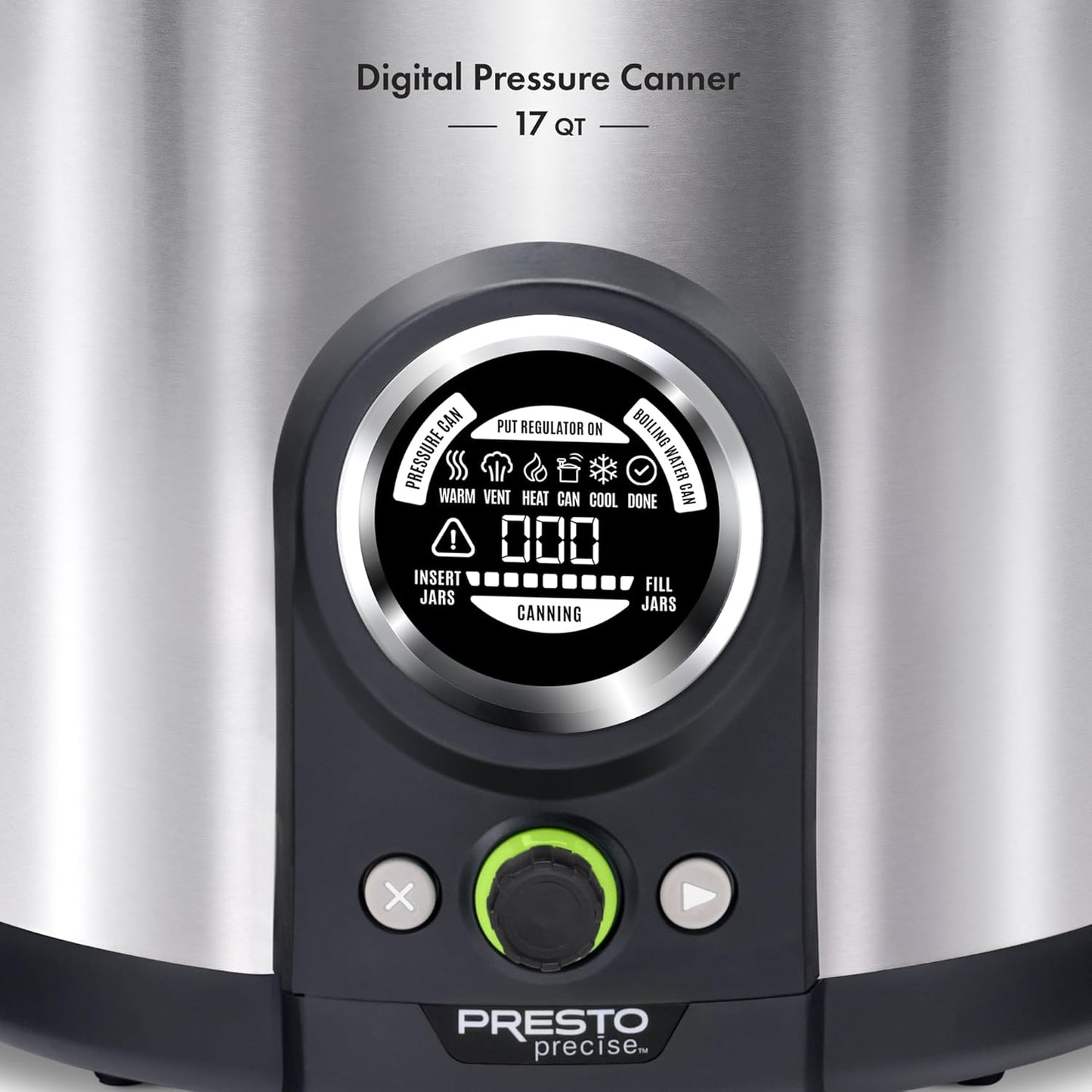 Presto 02152 17-Quart Digital Pressure Canner - Digital Display, Waterbath Capable, 10 Built-In Safety Features, Recipe Book, Stainless Steel
