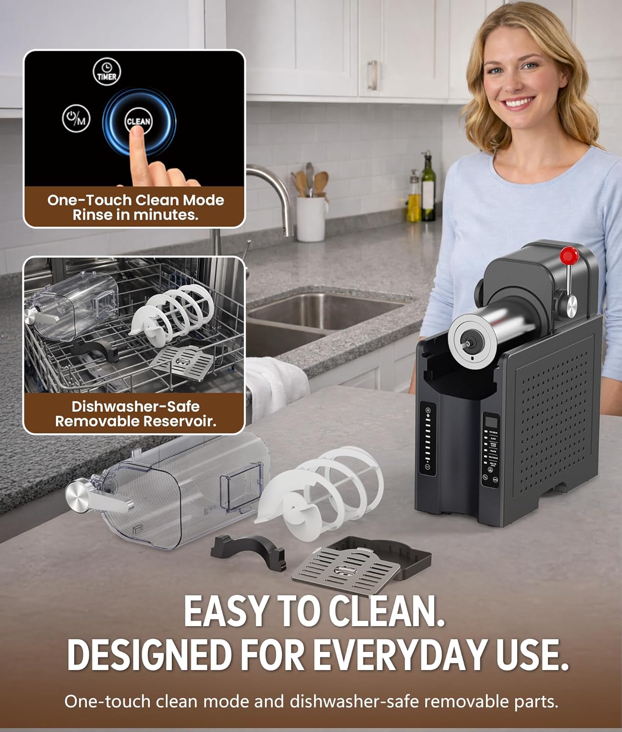 BKPPM Slushie Machine: No Ice Needed Slushy Machine for Home, 6 Preset, Real-Time Temp Display, Auto-Clean | Frozen Margaritas, Cocktails, Frappés, Ice Cream, Smoothies, Milkshakes,Summer Parties