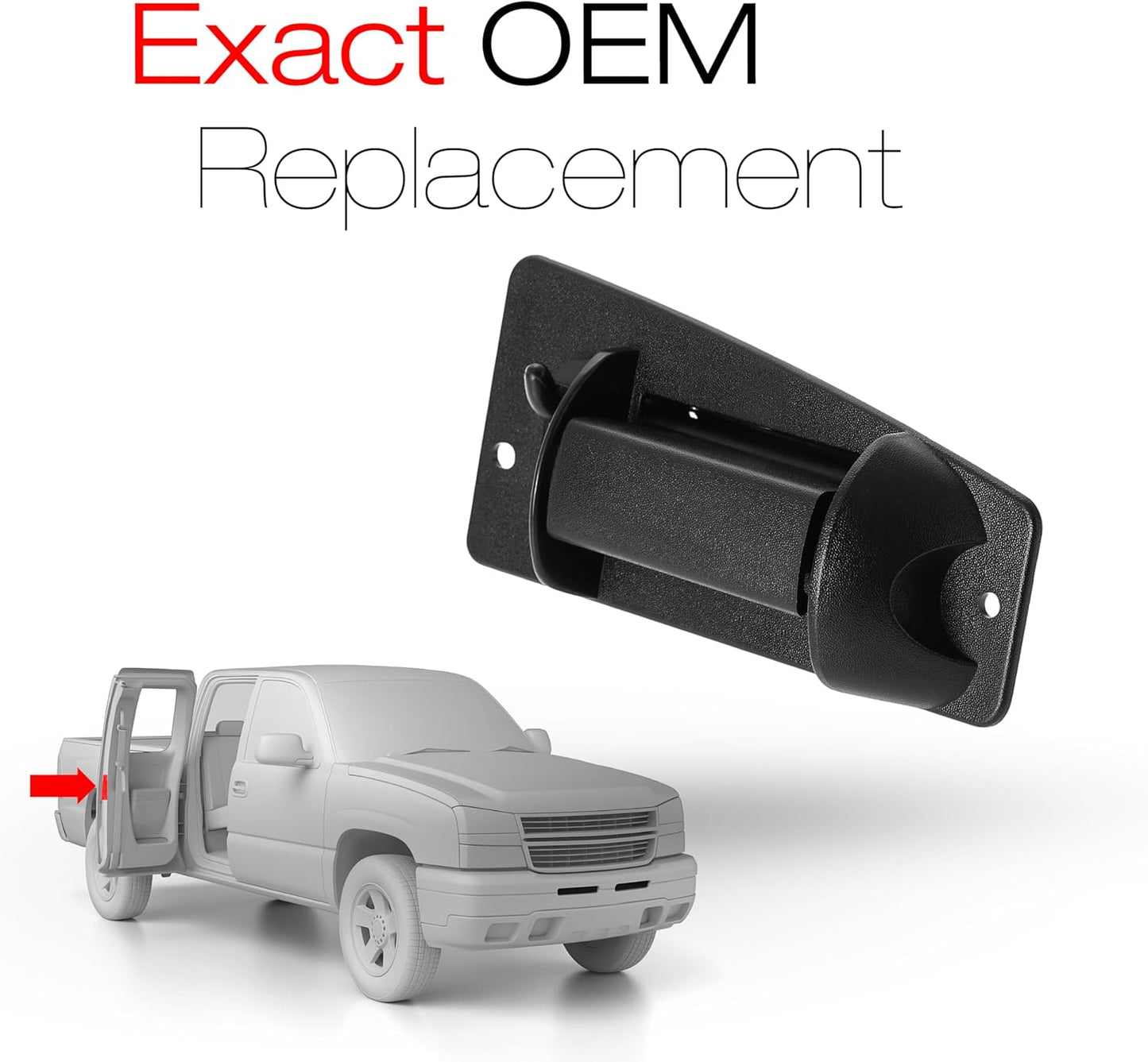 T1A Extended Cab Door Handle, Rear Passenger Door Handle Compatible with 1999-2007 Chevrolet Silverado 1500 2500; 99-07 GMC Sierra 1500 2500, 01-07 Sierra Silverado 3500, OEM 15758171 79107