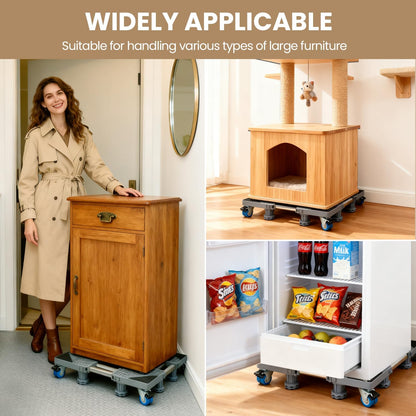 Mini Fridge Stand Mobile Base With 4 Locking Wheels And 8 Strong Feet 17-24.1 Inch, Heavy Duty Furniture Dolly for Washer, Mini Refrigerator and Dryer, Adjustable Mini Fridge Stand Washing Machine Stand Pedestal