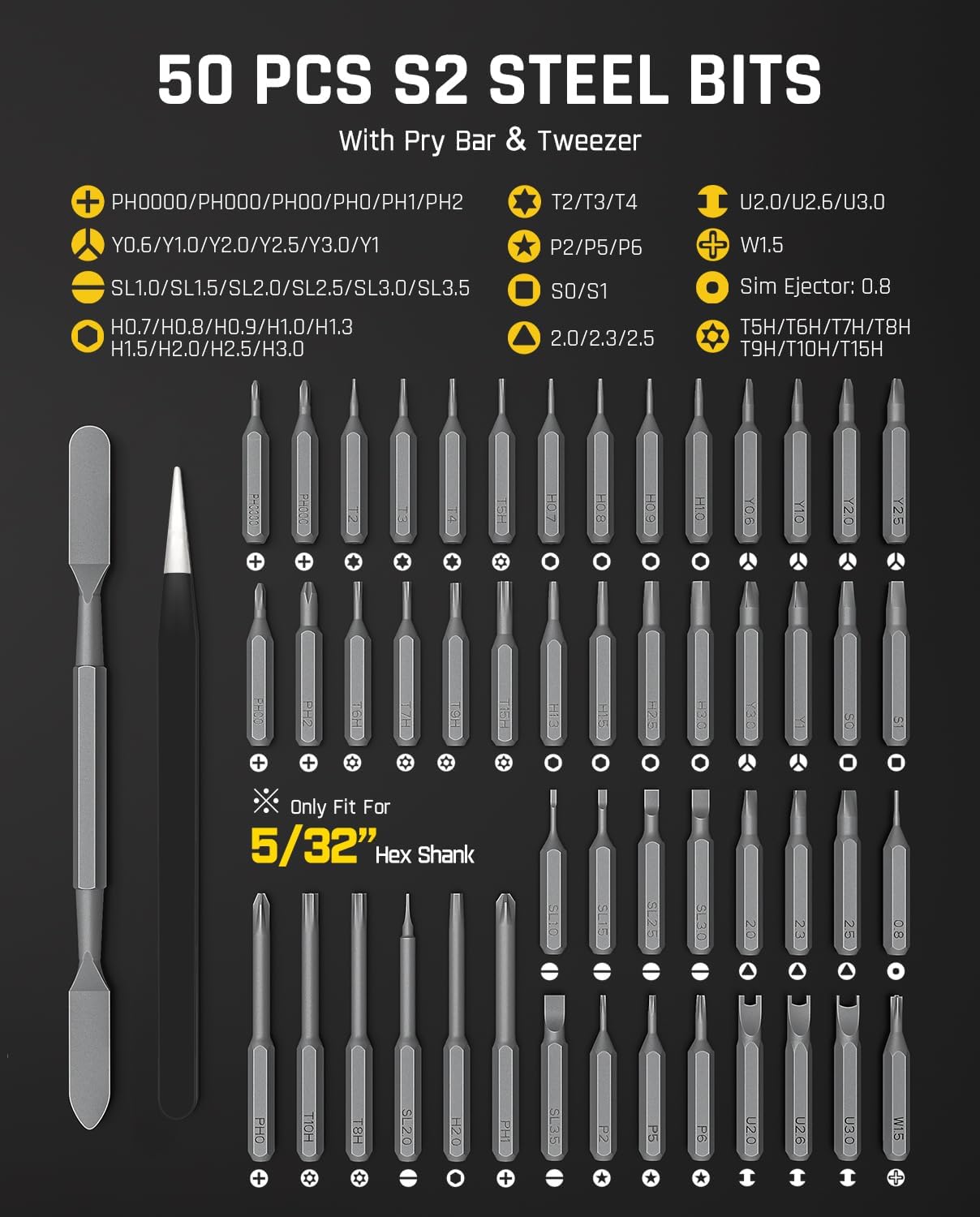 Fanttik E2 Ultra Mini Electric Screwdriver, Cordless Screwdriver, Max 0.6N.m, 50 Magnetic Bits, 5/32'' Hex, Magnetic Storage, Repair Tool for Electronics, Camera, Laptop, and PC Build (Grey)