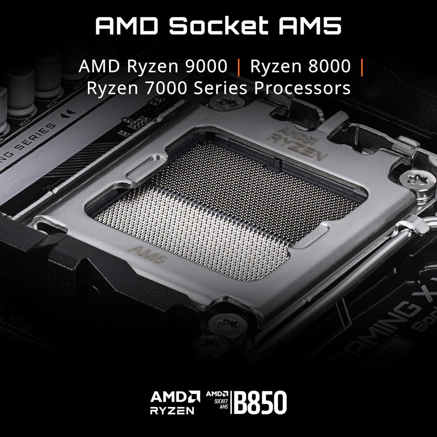 GIGABYTE B850 AI TOP AMD AM5 ATX Motherboard, Support AMD Ryzen 9000/8000/7000 Series, DDR5, 16+2+2 Power Phase, 3X M.2, PCIe 5.0, USB-C, WIFI7, 10GbE, EZ-Latch, 5-Year Warranty