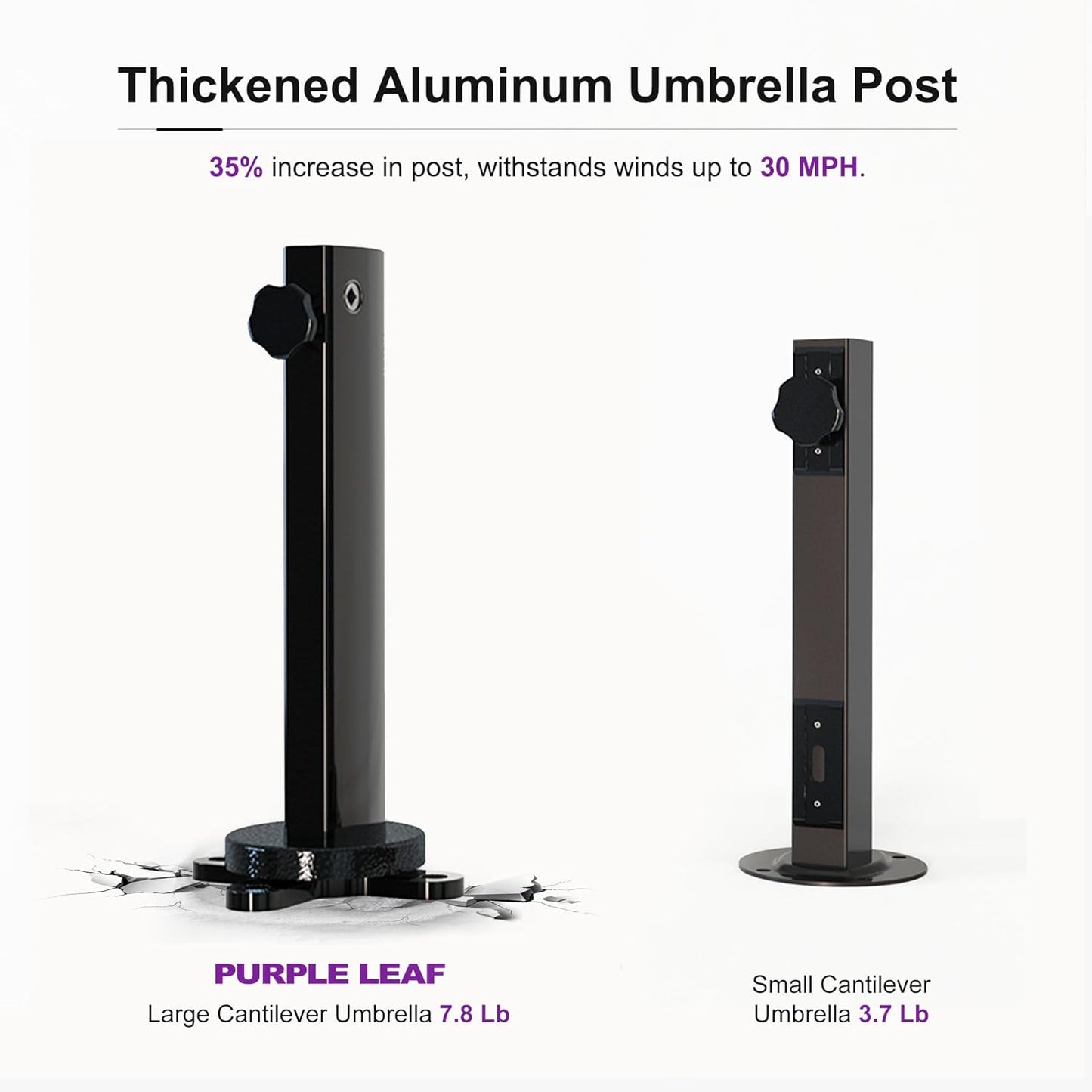 PURPLE LEAF 10' X 13' Cantilever Outdoor Umbrellas Large Patio Umbrella Hanging Double Top Rectangle Offset Umbrella with 360°Rotation Tilting Umbrella Outdoor Patio Taupe