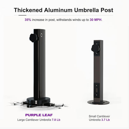 PURPLE LEAF 10' X 13' Cantilever Outdoor Umbrellas Large Patio Umbrella Hanging Double Top Rectangle Offset Umbrella with 360°Rotation Tilting Umbrella Outdoor Patio Taupe