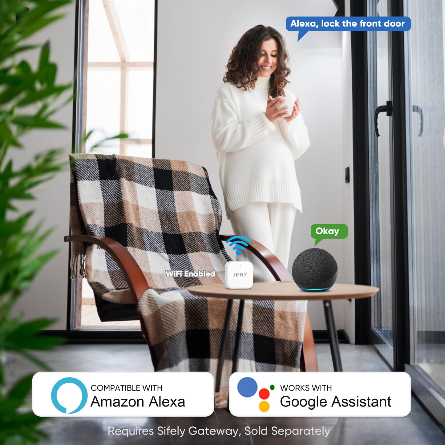 SIFELY Fingerprint Smart Door Lock with Keypad & Handle
