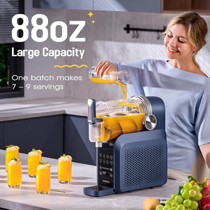 7-in-1 Slushie Machine for Home(88oz.),Countertop Slushy Maker with No Ice Needed, Auto-Clean,Frozen Drink,Margarita, Cocktail,Daiquiri,Frappe,Milkshake,and More Slush Smoothie(Blue)