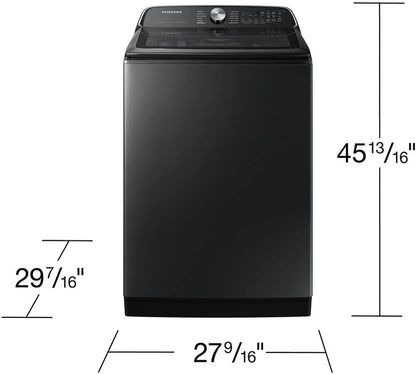 Samsung 5.5 cu. ft. Extra-Large Capacity Smart Top Load Washer with Super Speed Wash, Brushed Black, WA55CG7100AVUS