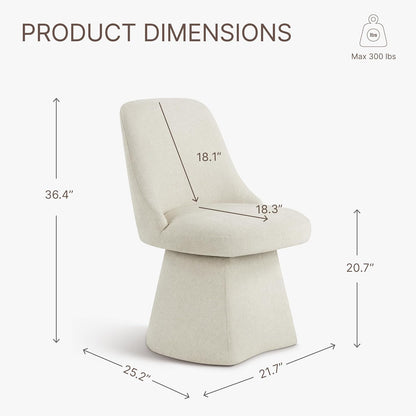KISLOT Swivel Dining Chairs Set of 4, Upholstered Mid Century Modern Deskchair with High Back, Linen Fabric Kitchen Chairs for Dining Room, Bedroom, Dressing Room, Linen