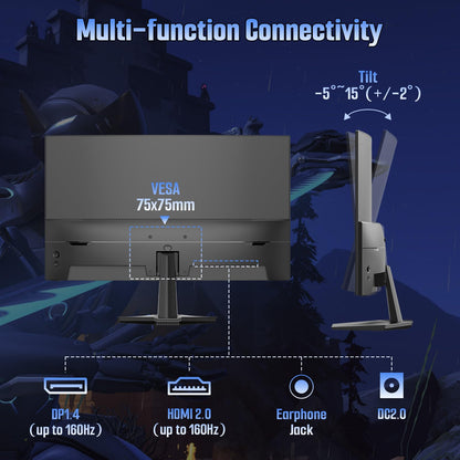 SANSUI 24 Inch Curved 160Hz Gaming Monitor FHD 1080P