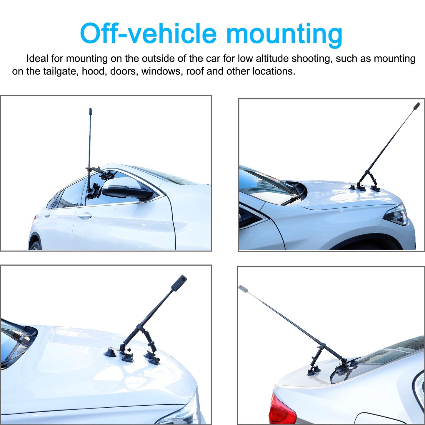 PELLKING Suction Car Mount for Insta360 and GoPro Cameras