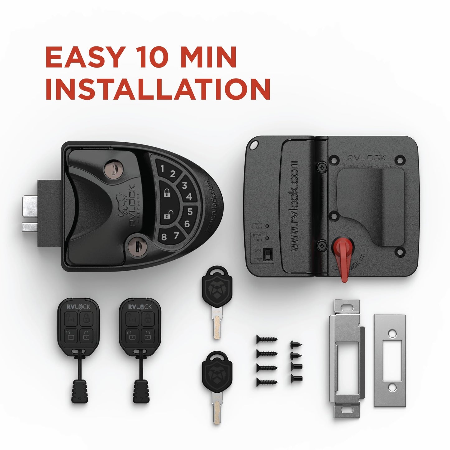 RVLOCK V4 Premium Metal RV Door Lock with Keypad & Remote
