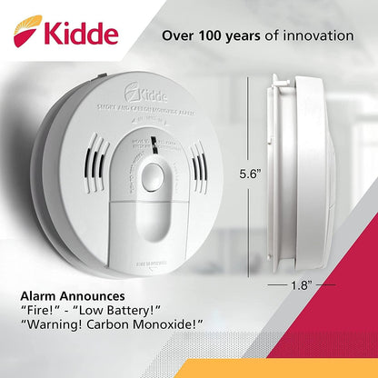 Kidde Smoke & Carbon Monoxide Detector, Hardwired, Interconnect Combination Smoke & CO Alarm with Battery Backup, Voice Alert, Pack of 2