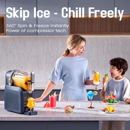 7-in-1 Slushie Machine for Home(88oz.),Countertop Slushy Maker with No Ice Needed, Auto-Clean,Frozen Drink,Margarita, Cocktail,Daiquiri,Frappe,Milkshake,and More Slush Smoothie(Blue)