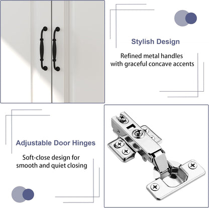 White Armoire Wardrobe Closet: 88" Extra Tall Wardrobe Closet with 4 Drawers, Bedroom Armoires with 4 Doors, Wood Large Armoire with Top Cabinet (63")