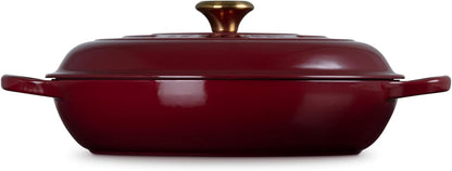 Le Creuset Enameled Cast Iron Signature Braiser, 3.5 qt., Garnet