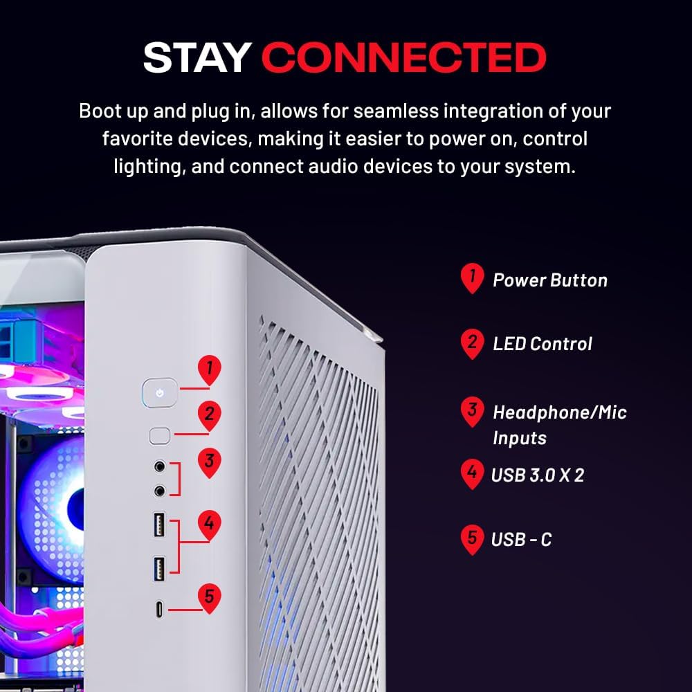 Skytech Gaming King 95 Desktop PC, Ryzen 7 9800X3D 4.7 GHz (5.2 GHz), NVIDIA RTX 5070 Ti 16GB, 1TB Gen4 NVMe SSD, 32GB DDR5 RAM 5600 RGB, 850W Gold ATX 3 PSU, 360mm ARGB AIO, Wi-Fi, Win 11