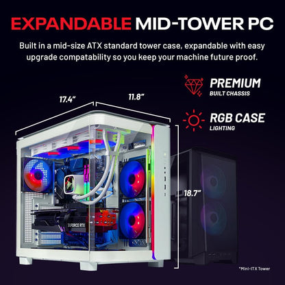 Skytech Gaming King 95 Desktop PC, Ryzen 7 9800X3D 4.7 GHz (5.2 GHz), NVIDIA RTX 5070 Ti 16GB, 1TB Gen4 NVMe SSD, 32GB DDR5 RAM 5600 RGB, 850W Gold ATX 3 PSU, 360mm ARGB AIO, Wi-Fi, Win 11