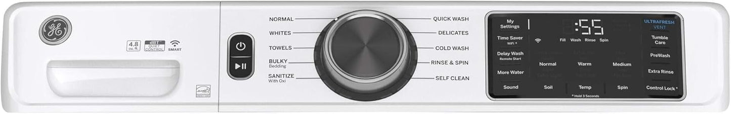 GE PROFILE 28 Inch Smart Front Load Washer with 4.8 cu. ft. Capacity in White GFW550SSNWW