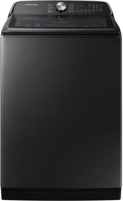 Samsung 5.5 cu. ft. Extra-Large Capacity Smart Top Load Washer with Super Speed Wash, Brushed Black, WA55CG7100AVUS
