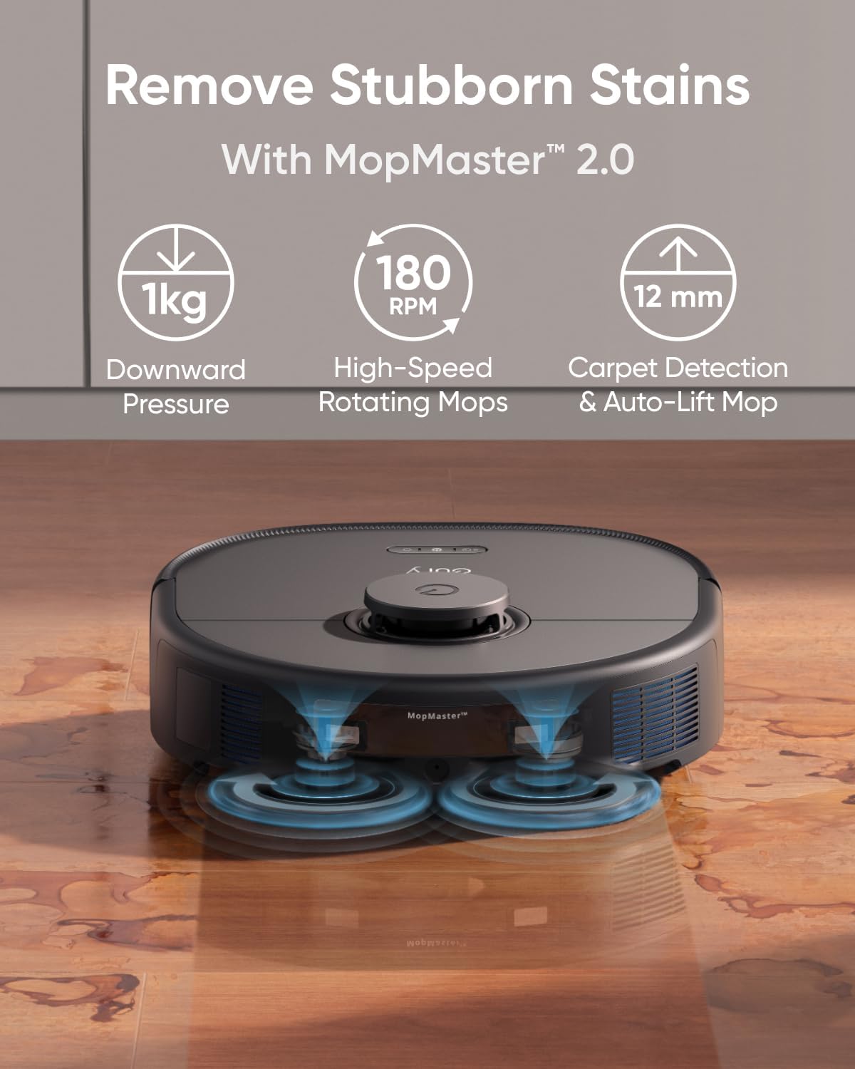 eufy X10 Pro Omni Robot Vacuum and Mop Combo, 8,000 Pa, Dual Mops with 12 mm Auto-Lift and Carpet Detection, AI Obstacle Avoidance, Auto Mop Washing&Drying, Self-Emptying, Self-Refilling